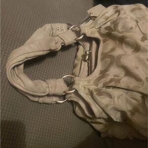 Coach Beige Patterned Shoulder Bag